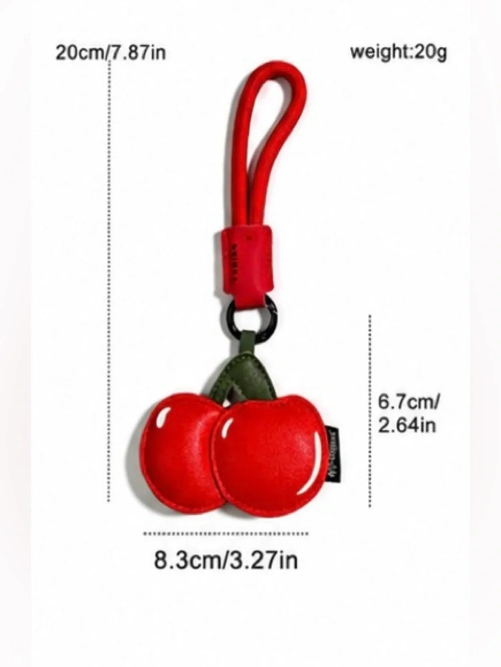 Charm – Red Cherry Leather Bag Charm / Keychain 🍒